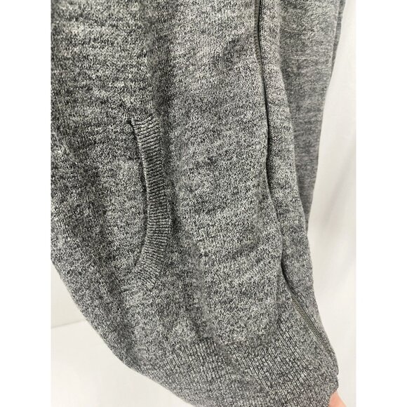 GAP Gray Long Sleeve Full Zip-Up Hoodie Jacket  Mens Size Medium Black Piping - Picture 11 of 11